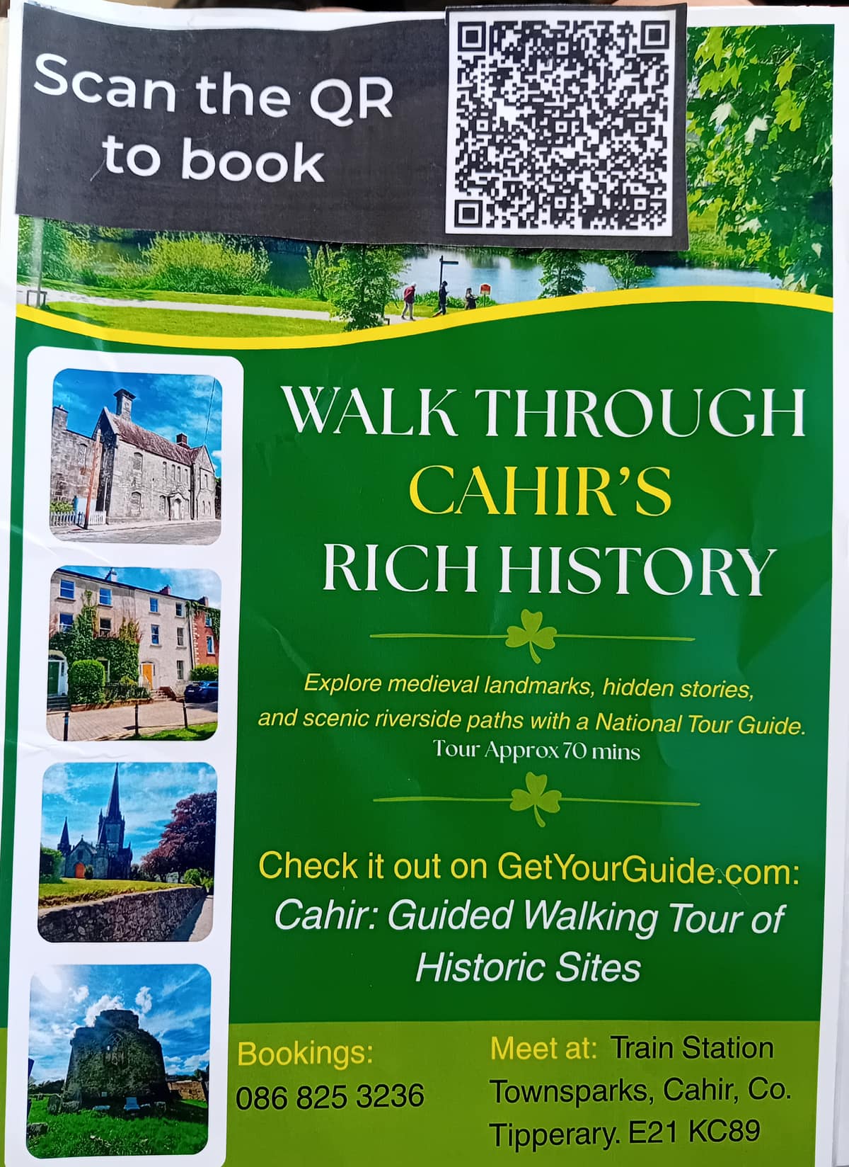 Poster for Eleanor English's guided walking tour of Cahir, County Tipperary